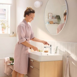 Robinet de baie hansgrohe Rebris S, crom, economisire apa, inaltime 109 mm - Img 2