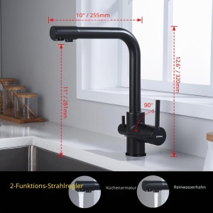 Robinet de bucatarie GRIFEMA Dover 3-in-1, cu filtru, design minimalist, cromat - Img 5