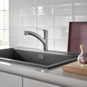 Robinet de bucatarie GROHE QUICKFIX Start - Baterie de chiuveta cu o singura parghie, DN15 (pivotare la 90deg, cu spray de pulverizare extrasa) supersteel, 30531DC1 - Img 2