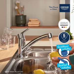 Robinet de bucatarie GROHE StartGo, crom, cu 140 rotire, montare usoara - Img 3