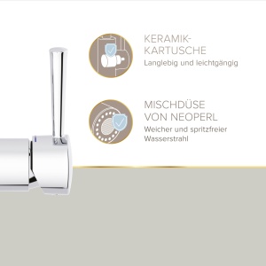 Robinet de bucatarie Lenz NOVA Chrome - cu dus pendular reglabil si gura pivotanta la 360deg - cartus de marca de inalta calitate - 46070902 - Img 7