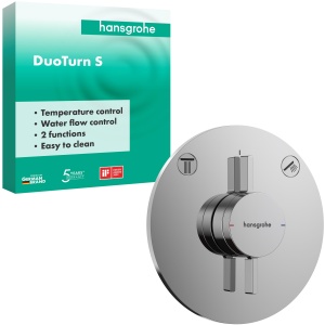 Robinet de dus hansgrohe DuoTurn S, 2 functii, crom, design ultraflat