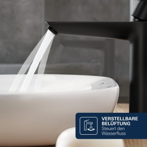 Robinet pentru chiuveta GROHE Dice, mattschwarz, 27cm, economisire apa - Img 5