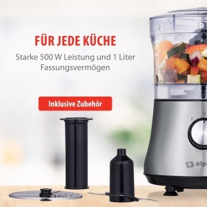 Robot de bucatarie Alpina 3-in-1, 1L, 500W, Argintiu - Img 4