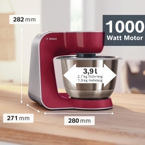 Robot de bucatarie Bosch MUM58720, 1000 W, bol inox 3,9 L, rosu - Img 3