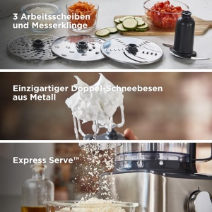 Robot de bucatarie compact Kenwood MultiPro FDM304SS 800W argintiu accesorii multifunctionale - Img 4
