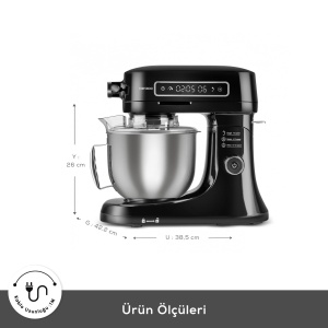 Robot de bucatarie Karaca Pro Artisan, 1600W, 5 Litri, Negru - Img 2