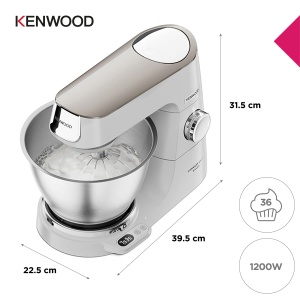 Robot de bucatarie Kenwood Titanium Chef Baker KVC65001WH Alb 1200W cantar integrat bol 5L - Img 5