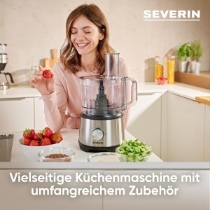 Robot de bucatarie multifunctional Severin KM 3892 1200 W inox-negru accesorii incluse - Img 3