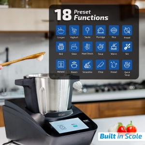 Robot de bucatarie multifunctional Zilan RUBY Thermorobot, Wi-Fi, 18 functii, ecran tactil color TFT de 7 inchi, cantar integrat, control aplicatie, 4,7 L, 1700 W - Img 5