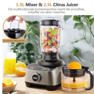 Robot multifunctional de bucatarie YASHE 11-in-1 1300W 25L bol 15L blender functie Puls - Img 2