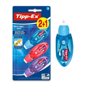 Rola corectoare Tipp-Ex Micro Tape Twist, 8m x 5mm, 3 culori, 3 bucati
