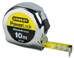 Rola de masurat Stanley Micro Powerlock 10 m, banda de 25 mm, cu clip pentru curea