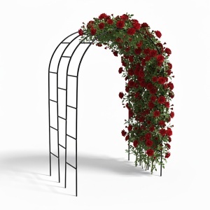 Rosenbogen Relaxdays, Metal, 240x140x110 cm, Negru, XXL
