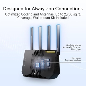 Router WiFi Tri-Band ASUS RT-BE92U, 9700 Mbps, 10G WAN, Negru - Img 5
