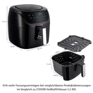 Russell Hobbs Air Fryer XXL 8L Rapid AirFryer [carcasa compacta, 7 functii de gatit, 10 programe] SatisFry (poate fi spalat in masina de spalat vase, max 220degC, friteuza fara ulei, gratar, coacere, prajire) 27170-56 - Img 9