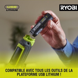 Ryobi 4 V USB-LITIU Cheie cu clichet fara fir RR14W4-120G Priza patrata de 1/4 inch, 1 x 4 V 2.0 Ah Baterie cu litiu si incarcator - Img 12