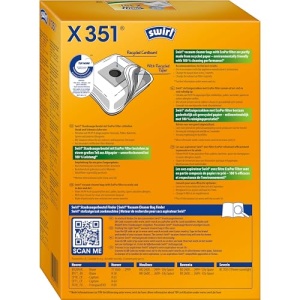 Sac aspirator Swirl X 351 EcoPor, 4 bucati, filtrare 99.99, material rezistent - Img 2