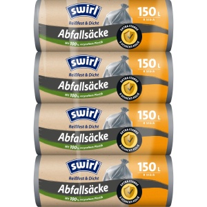 Sac de gunoi Swirl 150L, 32 bucati, rezistent si reutilizabil