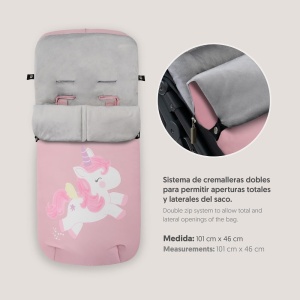Sac de iarna pentru carucior Interbaby, roz, material antialergic, impermeabil - Img 2