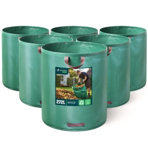 Sac pentru deseuri de gradina VOUNOT, 272L, 6 buc, auto-stand, din poliester rezistent