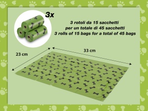 Sacose igienice pentru caini BEPER C207PET012, parfumate, 45 bucati, rezistente, verzi - Img 2