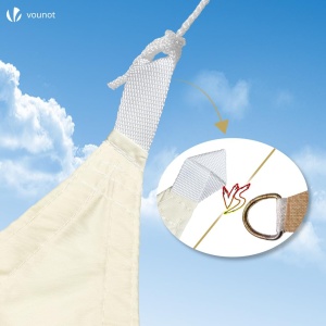 Sacul de Soare VOUNOT Sonnensegel 3x2m, Bej, 100 Poliester, Rezistent la Apa - Img 2