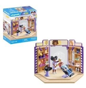 Salon de Coafura PLAYMOBIL MyLife 71535, cu Accesorii si Figurine, pentru Copii de la 5 Ani