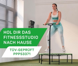 Salta Fitness - o128cm - Trambulina de interior - Maner reglabil pe inaltime in 5 directii - Suspensie elastica/bungee, Constructie solida - Hexagonala - Capacitate de incarcare de 110 kg - Verde - Img 3