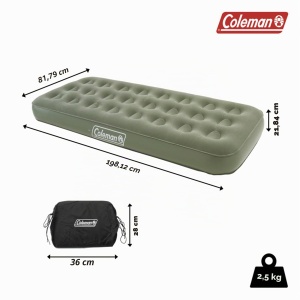 Saltea gonflabila Coleman Comfort Single, 188 x 85 cm, 148 kg, verde - Img 3