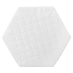 Saltea hexagonala pentru tarc copii Roba 112x97 cm Husa detasabila Alb matlasat