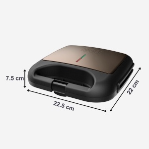 Sandwich Maker BLACKDECKER BXSA753 750W Placi Antiaderente Compact si Usor de Depozitat - Img 7