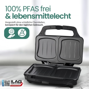 Sandwich Maker Emerio ST-109562.17, 900W, forma XXL, usor de curatat - Img 3