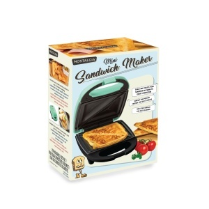 Sandwich Maker Nostalgia MyMini, Antiaderent, Mint, Compact - Img 3