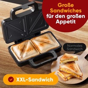 Sandwich Maker ProfiCook PC ST 1315, 900W, Placi Mari pentru XXL-Toasts - Img 5