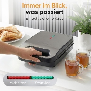 Sandwich Maker ProfiCook PC ST 1329, 4 sandwichuri simultan, 1600W - Img 6