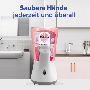 Sapun lichid antibacterian Sagrotan No-Touch cu trandafir si shea, 5 x 250 ml - Img 5