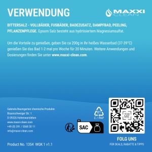 Sare de baie Maxxi Clean 900 g, 100 pura, pentru relaxare si exfoliere - Img 8