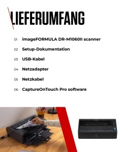 Scanner documente A3 Canon imageFORMULA DR-M1060II, 120 ipmin, 80 pagini, compact - Img 7