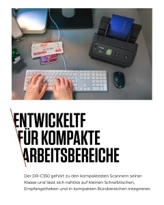 Scanner documente Canon imageFORMULA DR-C350, A4, 50 paginimin, design compact - Img 3