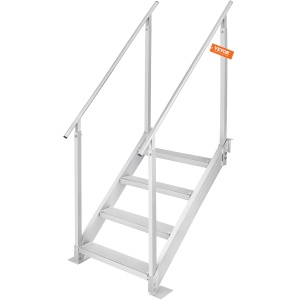 Scara de acces la apa VEVOR cu 4 trepte, 250 kg, din aluminiu, cu manere