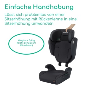 Scaun auto Bebeconfort Ride 2-in-1 i-Safe, 3-12 ani, 100-150 cm, negru - Img 6