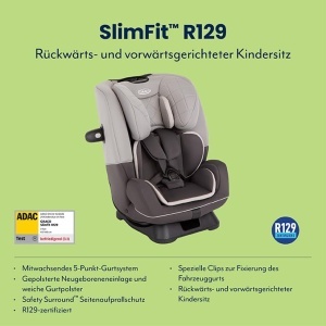 Scaun auto Graco SlimFit R129, 40-145 cm, gri, siguranta sporita - Img 2