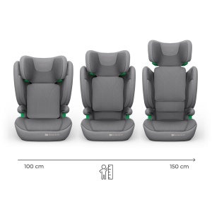 Scaun Auto Kinderkraft JUNIOR FIX 2 PRO, 100-150 cm, H-GUARD, Culoare Gri - Img 3