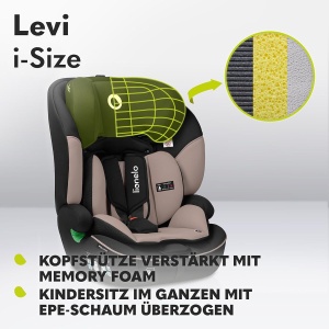 Scaun auto Lionelo Levi i-Size, 9-36 kg, 15 luni - 12 ani, cu suport pentru cap din memory foam - Img 8