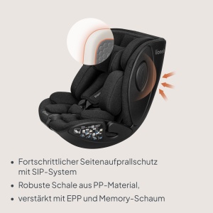 Scaun Auto Lionelo Moxie Next i-Size 40-105 cm, Rotativ 360, ISOFIX, Protectie Laterala - Img 8