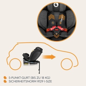 Scaun auto Lionelo Navy i-Size 360deg 40-150 cm ISOFIX reglabil pentru copii - Img 3