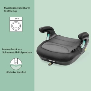 Scaun auto Peg Perego Viaggio Shuttle, Scaun auto inaltator cu ISOFIX pentru copii de la 125 la 150 cm (6-12 ani), 22-36 kg, Negru Cristal - Img 4
