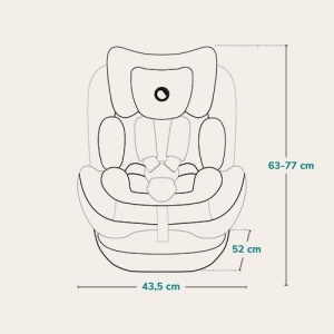 Scaun auto pentru copii LIONELO LAVENDER I-SIZE de la 76 la 150 cm conform standardului R129 i-Size montare ISOFIX in directia de mers si centura TT t - Img 9