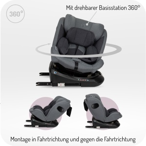 Scaun auto pentru copii MoMi EMI, 0-12 ani, 360 rotativ, ISOFIX, 3-36 kg - Img 6